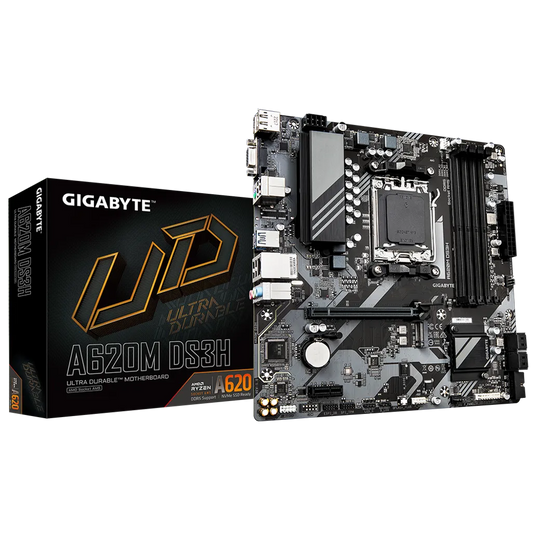 GIGABYTE AMD A620 Chipset for AMD AM5; 2x Dual DDR5; 1x M2; 1x HDMI; DP; VGA. - TechDriven Technologies