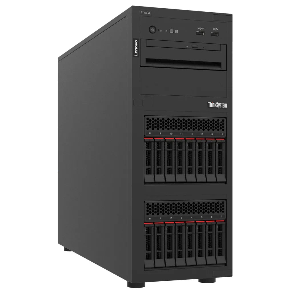 ST250 V2 Xeon E-2378 (8C 2.6GHz 16MB Cache/65W); 1x32GB; O/B; 2.5'' HS (8); 5350-8i; HS 750W Titanium; XCC Enterprise; No DVD - TechDriven Technologies