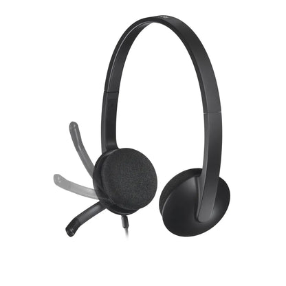 Logitech Headset H340 USB Stereo Internet headset over the head type with adjustable lightweight design noise cancelling - TechDriven Technologies