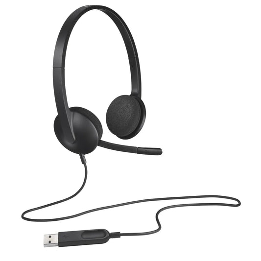 Logitech Headset H340 USB Stereo Internet headset over the head type with adjustable lightweight design noise cancelling - TechDriven Technologies