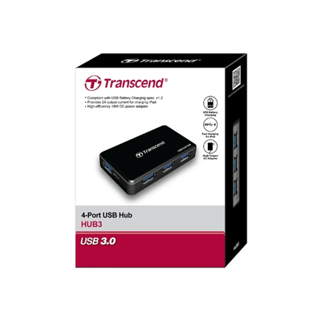 TRANSCEND USB3.0 - 4 PORT HUB - POWERED - TechDriven Technologies