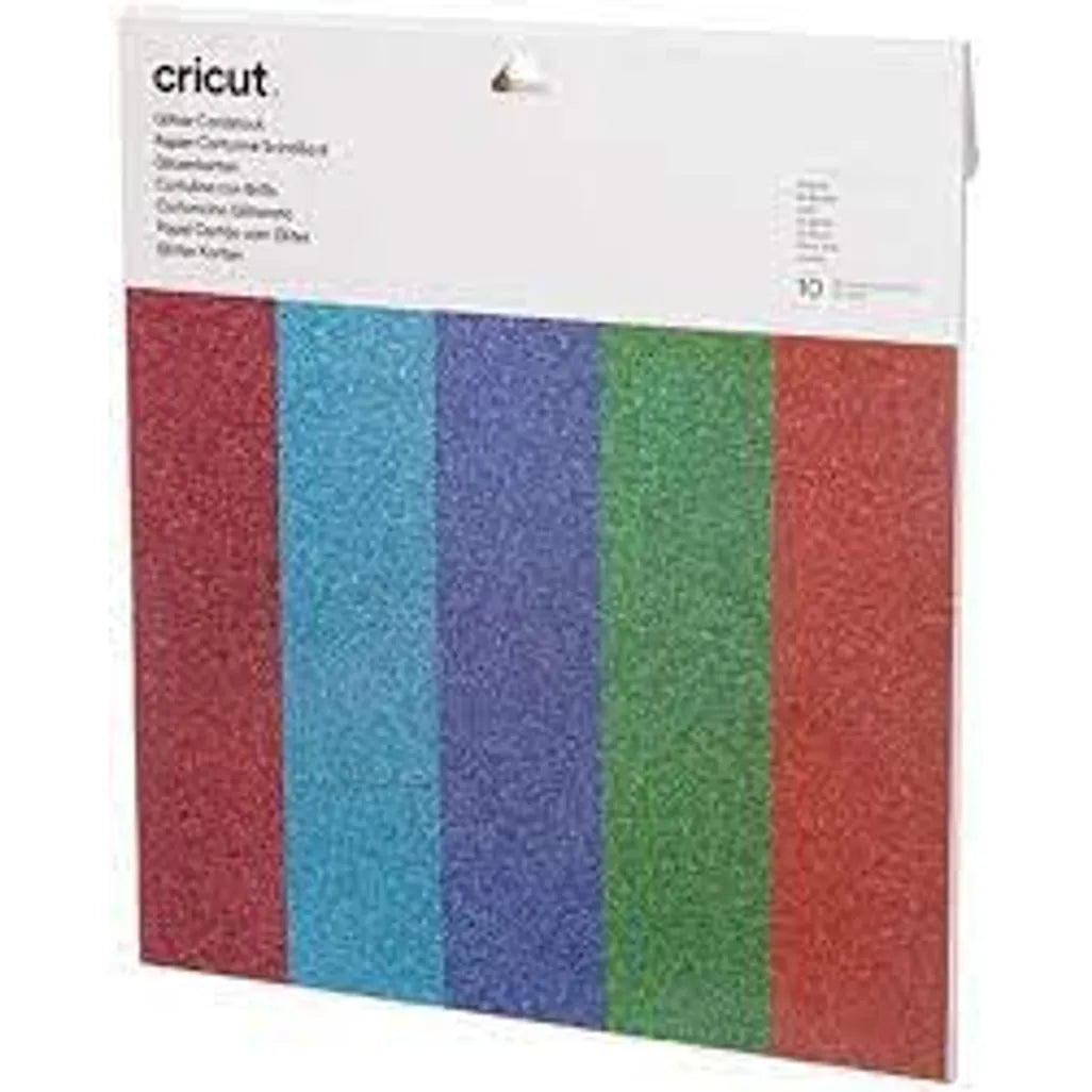 2007757 - Cricut Glitter Cardstock 12x12'' 10-sheet Sampler (Brights) - TechDriven Technologies