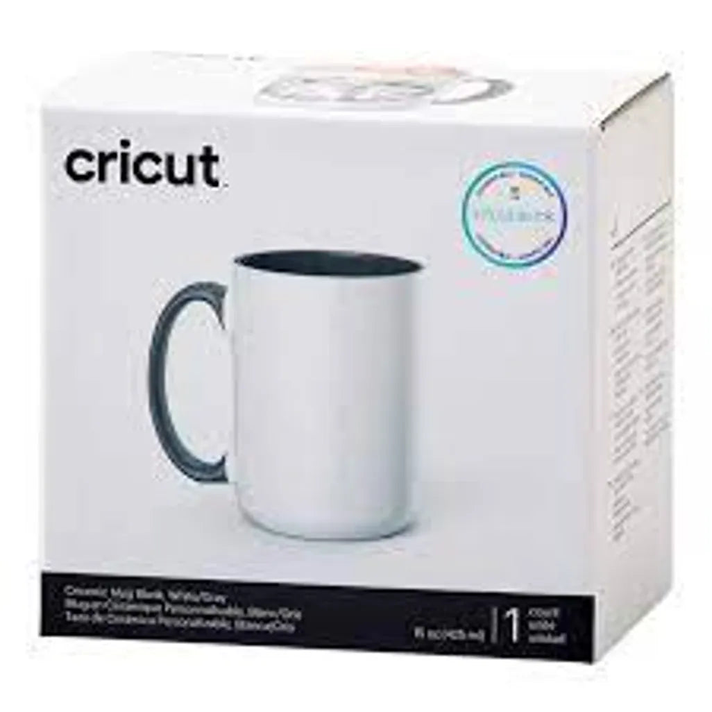 2009330 - Cricut 440ml Beveled Ceramic Mug Blank Grey 1pc - TechDriven Technologies