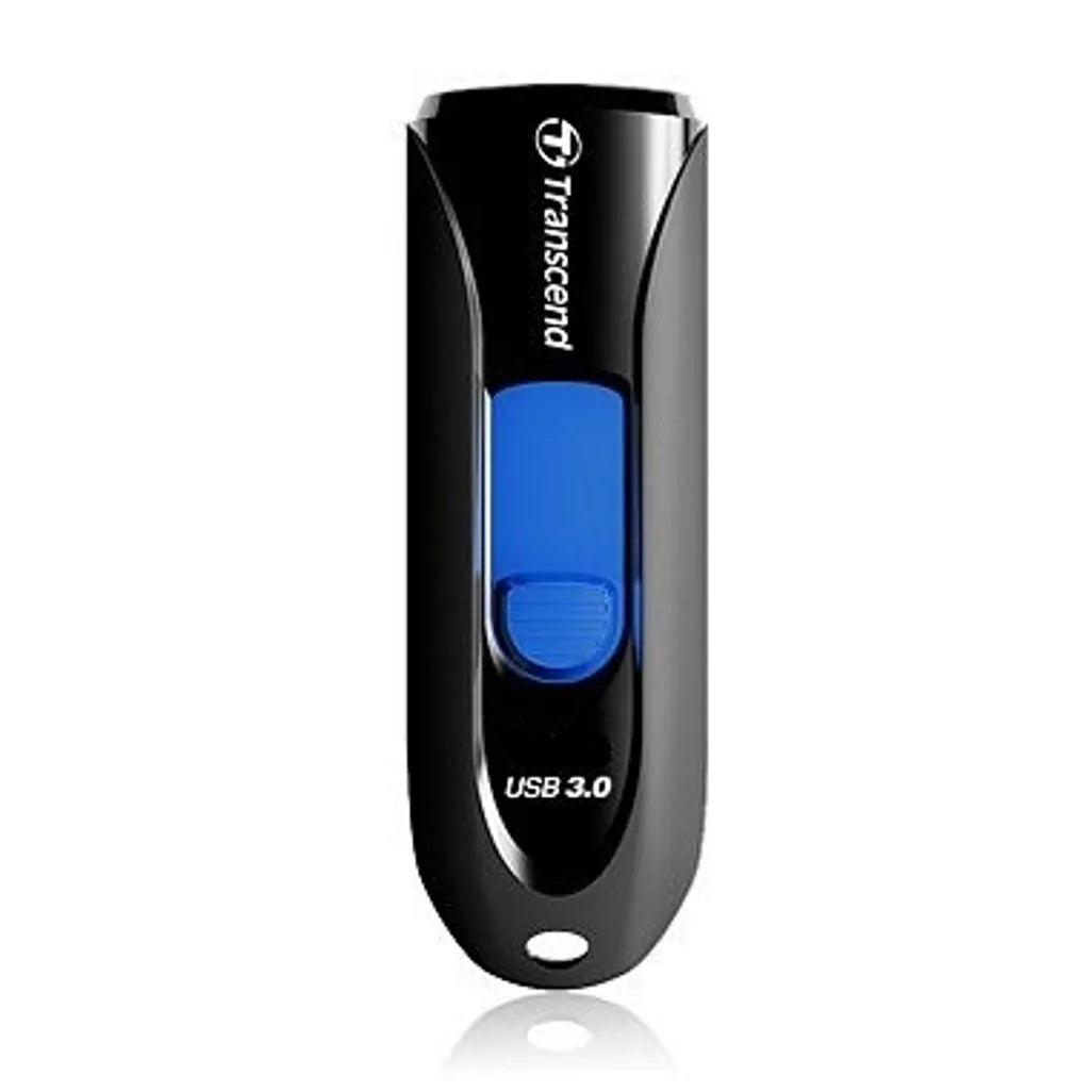 TRANSCEND 16GB JF790 USB3.1 GEN 1 CAPLESS FLASH DRIVE - BLACK AND BLUE - TechDriven Technologies