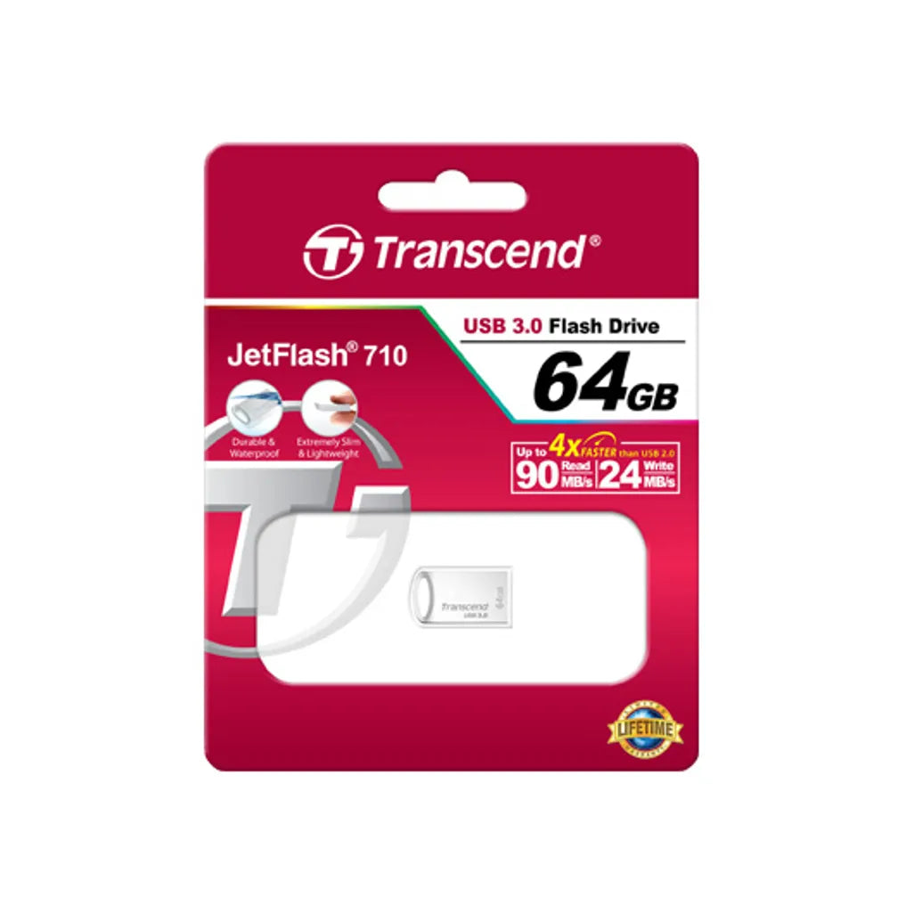 TRANSCEND 64GB JETFLASH 710 USB 3.0 - SILVER - TechDriven Technologies