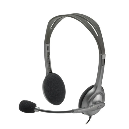 Logitech Headset H111 Analog Stereo Headset One plug Noise Cancelling mic full stereo sound Flexible Rotating Boom Adjustable H - TechDriven Technologies