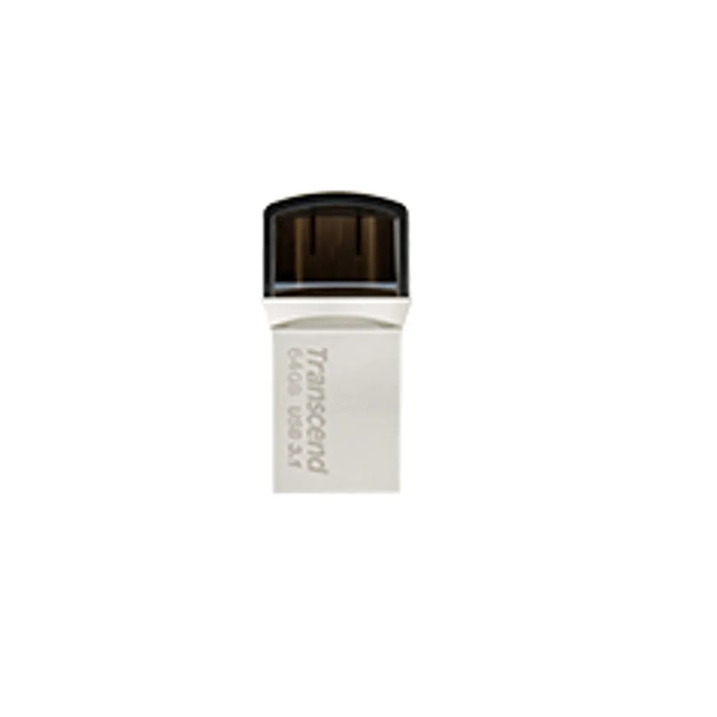 TRANSCEND 32GB JETFLASH 890 USB-C & USB 3.1 OTG FLASH DRIVE - SILVER - TechDriven Technologies