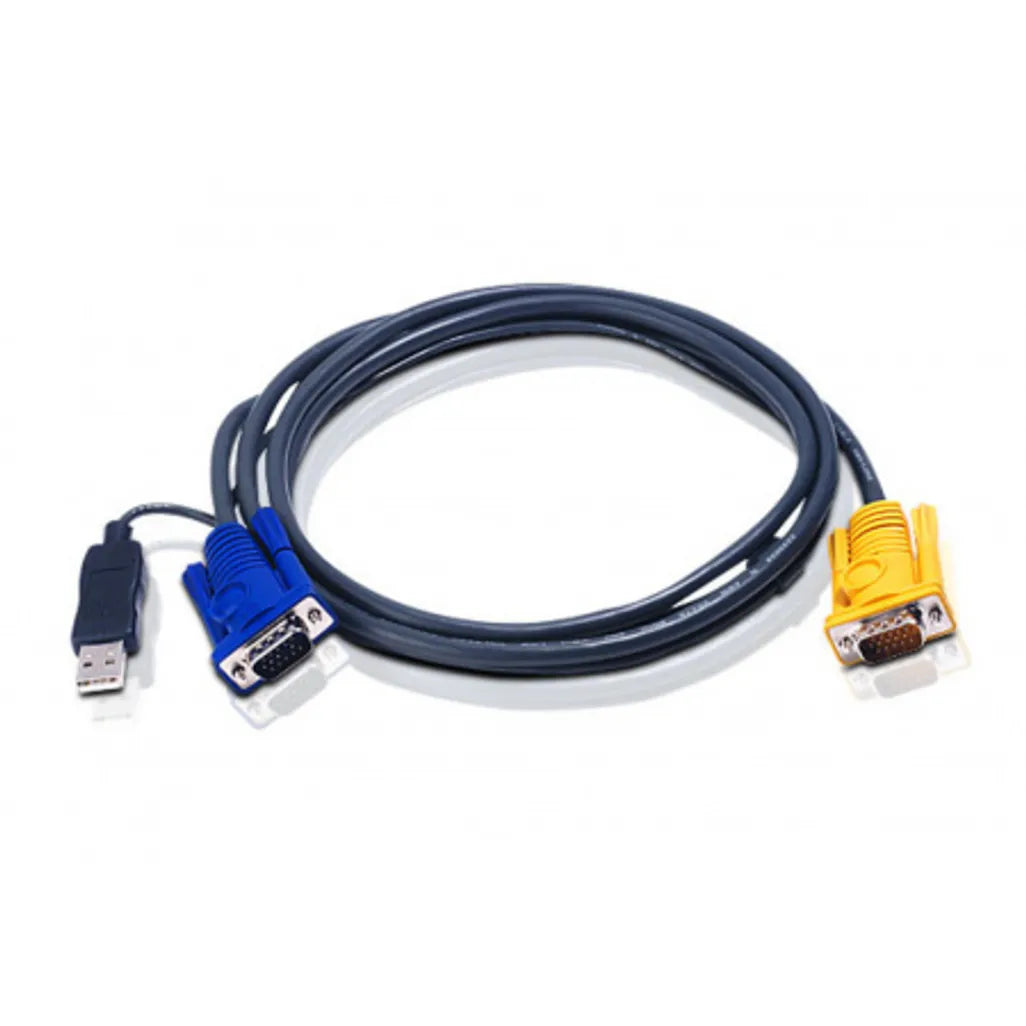 5M USB KVM Cable with 3 in 1 SPHD and built-in PS/2 to USB converter - TechDriven Technologies