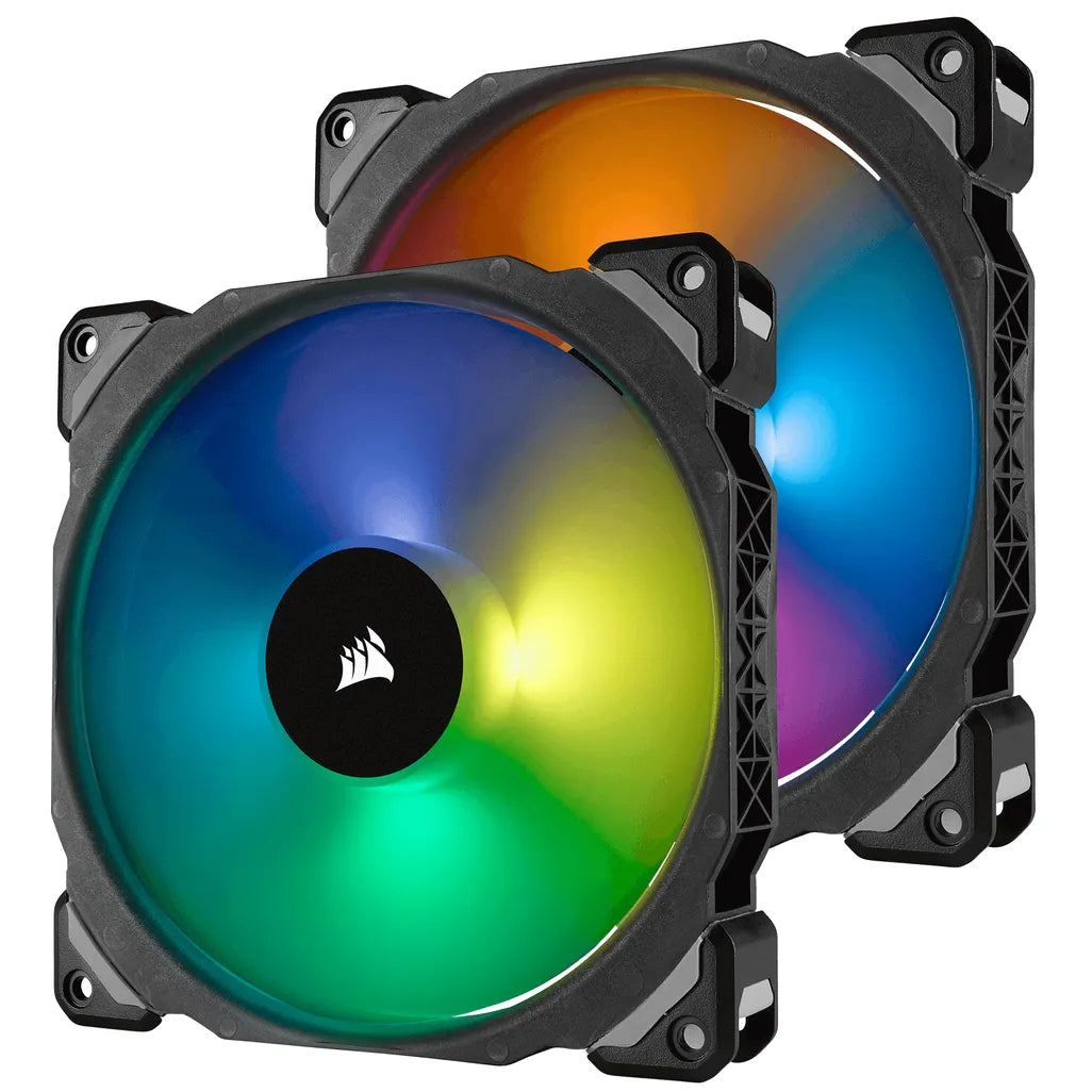 Corsair ML140 PRO RGB LED 140MM PWM Premium Magnetic Levitation Fan — Dual Fan Pack with Lighting Node PRO - TechDriven Technologies