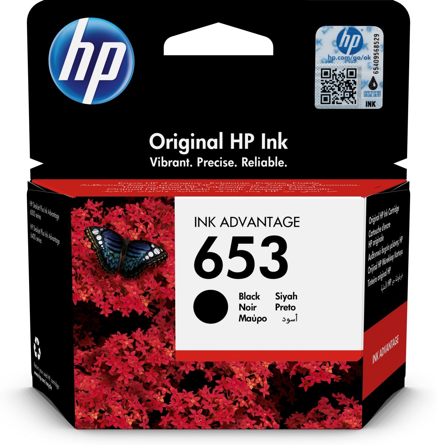 HP 653 BLACK ORIGINAL INK ADVANTAGE CARTRIDGE