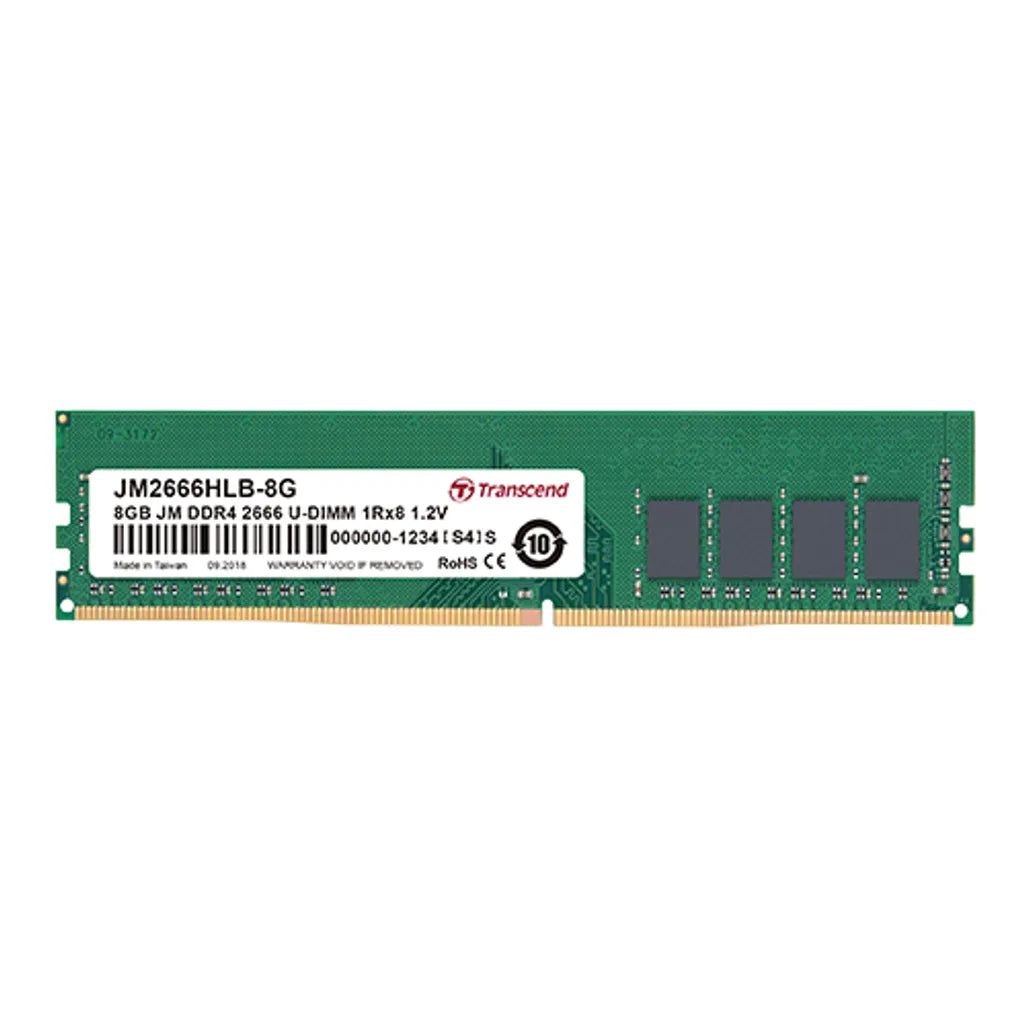 TRANSCEND 8GB DDR4 2666MHS DESKTOP U-DIMM 1Rx8 1Gx8 CL19 1.2V - TechDriven Technologies