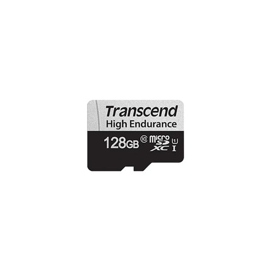 TRANSCEND 350V 128GB HIGH ENDURANCE MICRO SD UHS-I U1 CLASS10 - READ 100 MB/S - WRITE 45MB/S - WITH SD ADPTOR - TechDriven Technologies