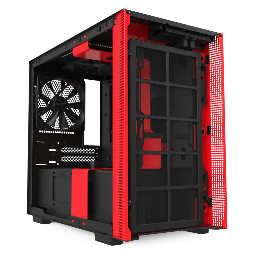 H210i Black/Red Mini-ITX Case with Lighting and Fan control - TechDriven Technologies