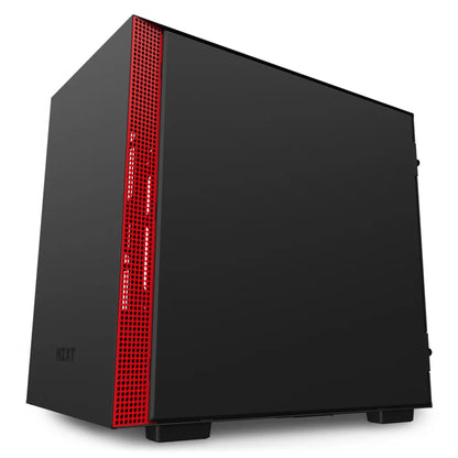 H210i Black/Red Mini-ITX Case with Lighting and Fan control - TechDriven Technologies