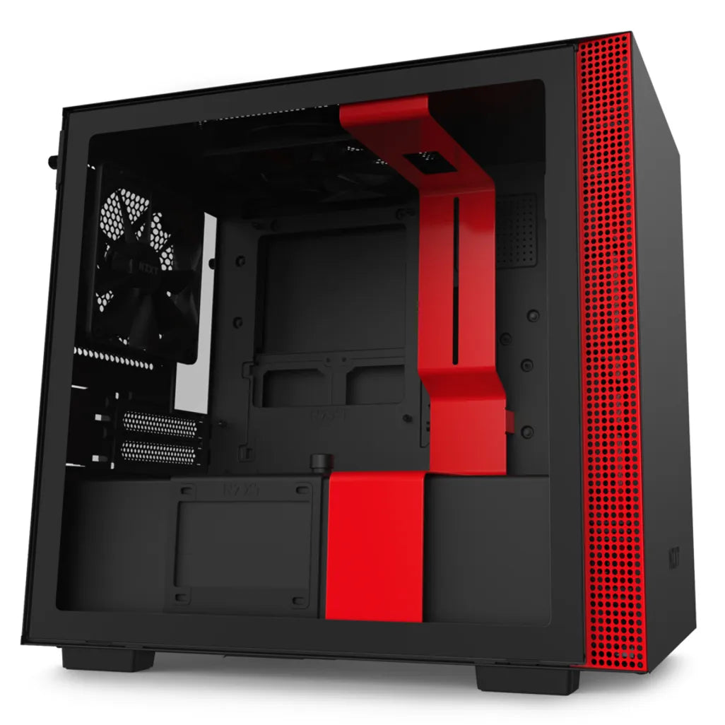 H210i Black/Red Mini-ITX Case with Lighting and Fan control - TechDriven Technologies