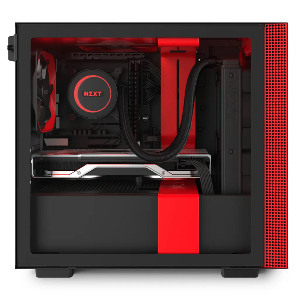 H210i Black/Red Mini-ITX Case with Lighting and Fan control - TechDriven Technologies