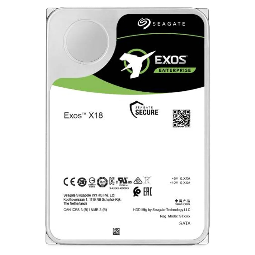 Seagate Exos X18 ST12000NM004J 12TB HDD; 3.5''; 6GB/s SAS 512e/4Kn; RPM 7200; 5 Year Limited Warranty - TechDriven Technologies