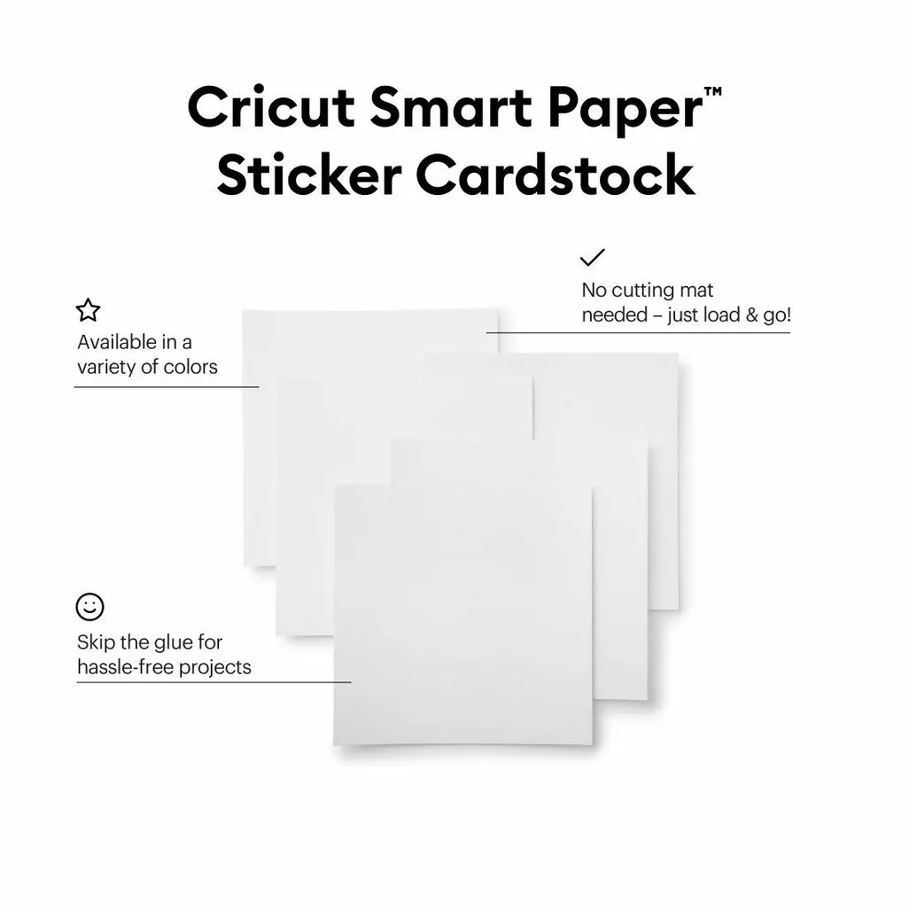 2008317 - Cricut Smart Sticker Cardstock 33x33cm 10 sheets (White) - TechDriven Technologies