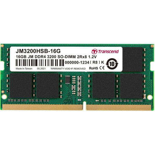 TRANSCEND JET MEMORY 16GB DDR4-3200 NOTEBOOK SO-DIMM 2RX8 CL22 - TechDriven Technologies