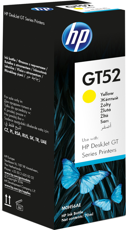 HP GT52 YELLOW ORIGINAL INK BOTTLE