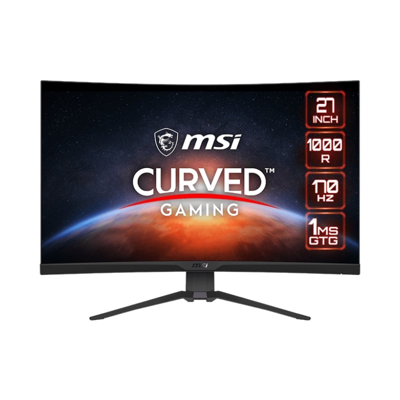 MSI MAG275CQRF QD 27" Gaming Monitor 2560 x 1440 (QHD) Rapid VA with Quantum Dot 1 ms 170Hz FreeSync Premium HDR Ready 1000R HDMI DisplayPort Tilt and Height Adjustable