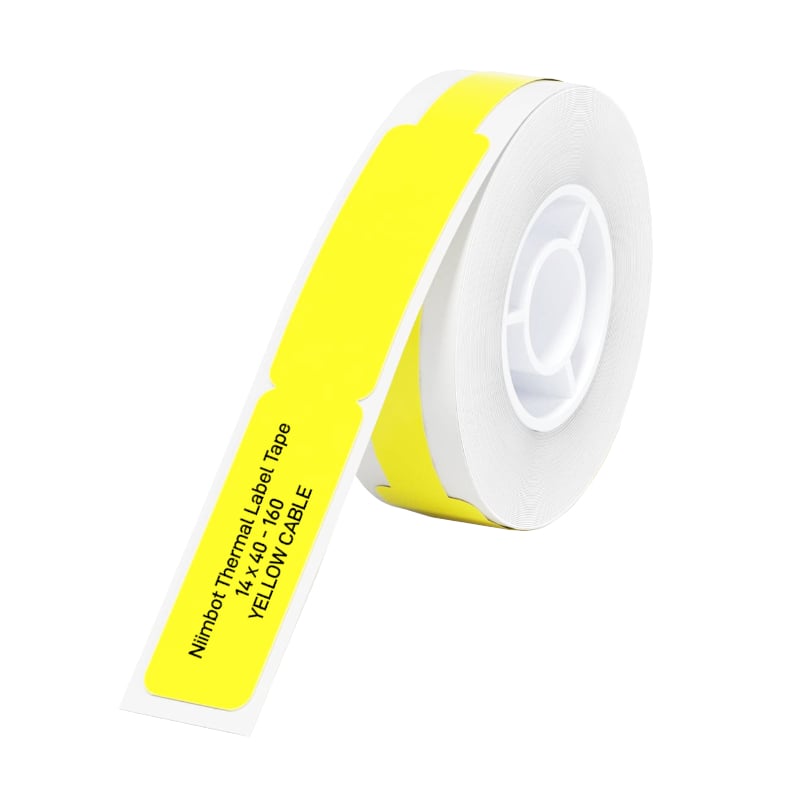 NIIMBOT D11/D110/D101/H1S Thermal Label 12.5x74mm - 65 Labels Per Roll - Yellow for Cable