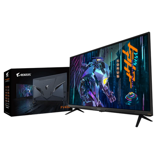 Gigabyte Aorus FV43U Gaming Monitor; UHD 3840 x 2160; 144Hz; 1ms; HDR; 2 x HDMI;1x DP; 2 x USB3.0; 1x USB-C - TechDriven Technologies