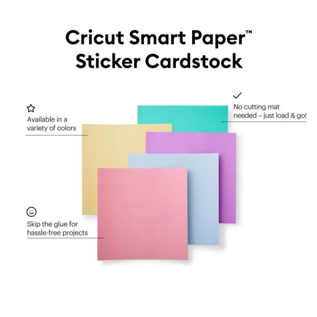 2008320 - Cricut Smart Sticker Cardstock 33x33cm 10 sheets (Pastels) - TechDriven Technologies