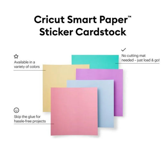 2008320 - Cricut Smart Sticker Cardstock 33x33cm 10 sheets (Pastels) - TechDriven Technologies