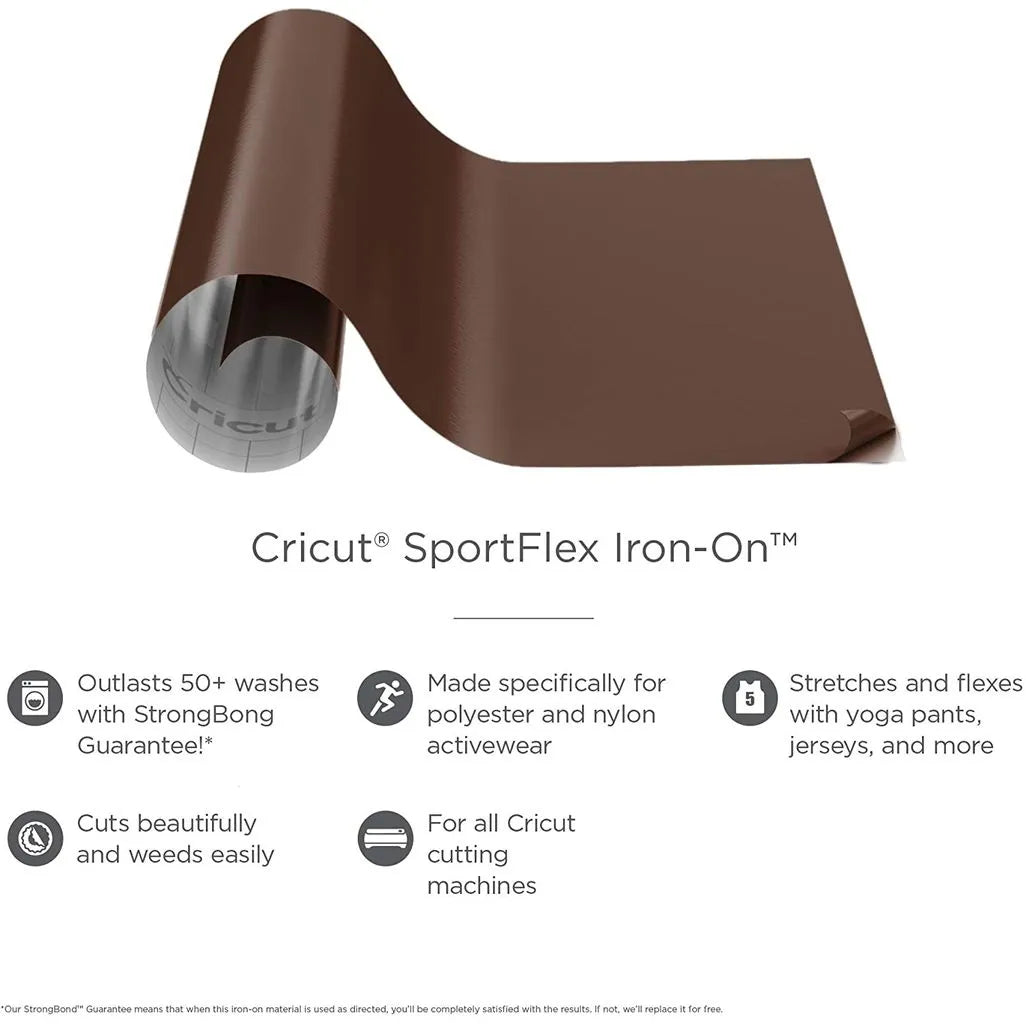 2004431 - Cricut Sportflex Iron-On 29X60cm (Cocoa) - TechDriven Technologies