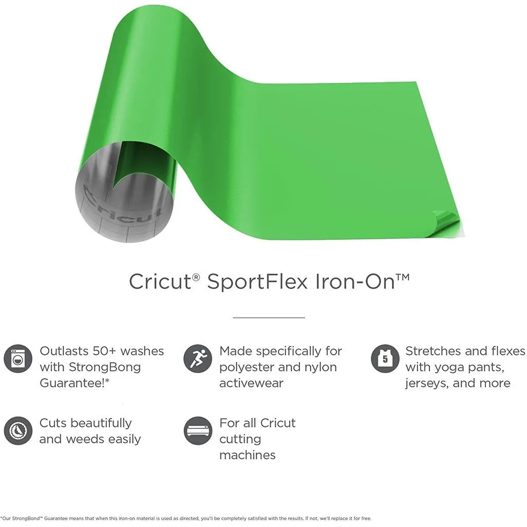 2004440: Cricut SportFlex Iron-On 11.8x24'' (Green Apple) - TechDriven Technologies