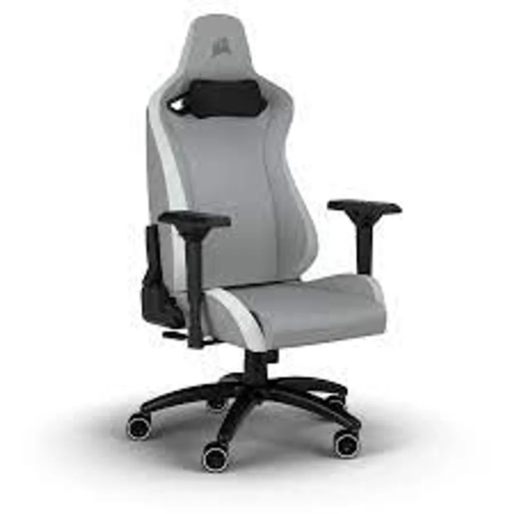 CORSAIR TC200 Leatherette Gaming Chair; Standard Fit; Light Grey/White - TechDriven Technologies