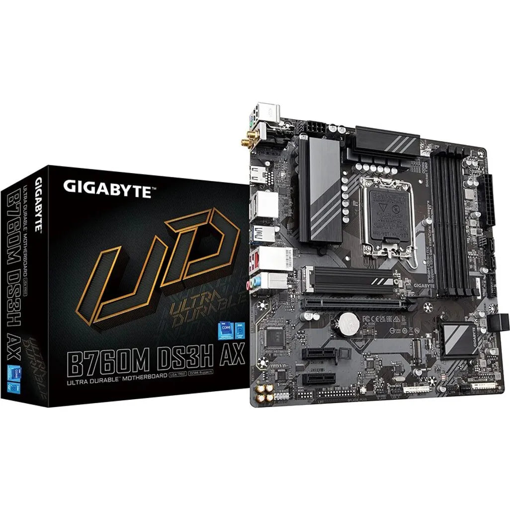 GIGABYTE Motherboard Intel® B760 Chipset for LGA 1700; 4x DDR5; 2x M2; VGA/HDMI/DP x2; mATX.