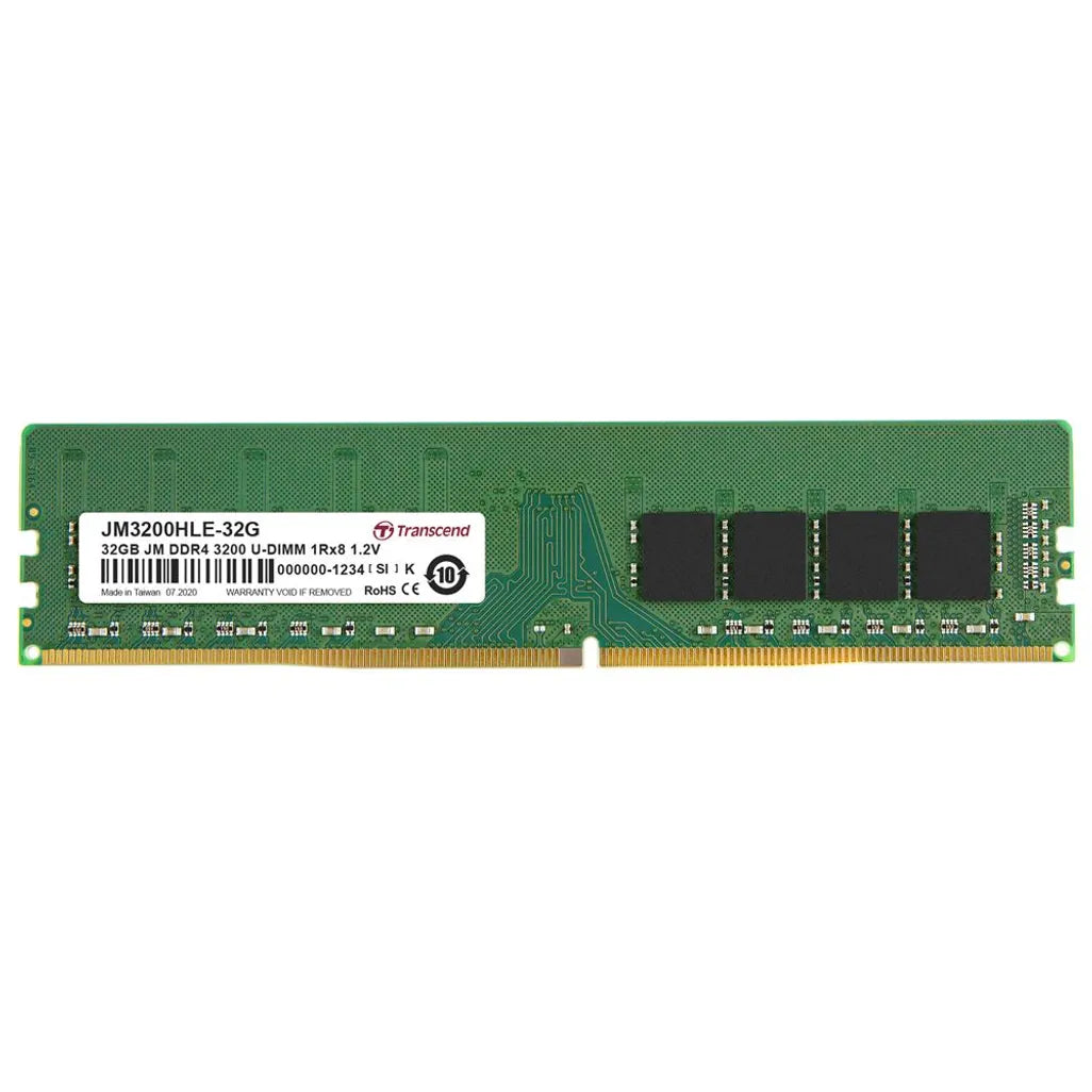 TRANSCEND JET MEMORY 32GB DDR4-3200 DESKTOP U-DIMM 2RX8 CL22 - TechDriven Technologies