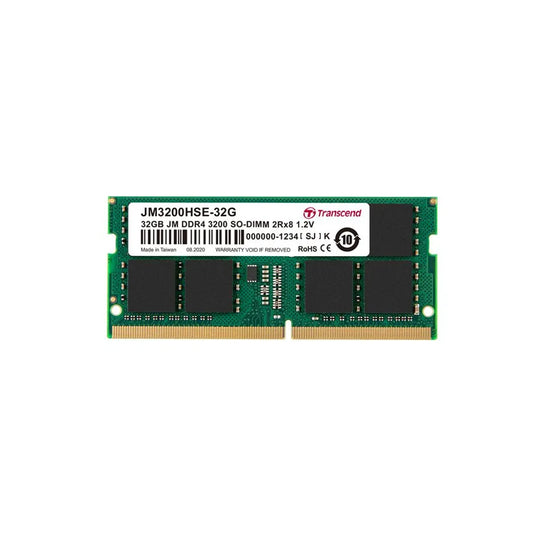 TRANSCEND JET MEMORY 32GB DDR4-3200 NOTEBOOK SO-DIMM 2RX8 CL22 - TechDriven Technologies