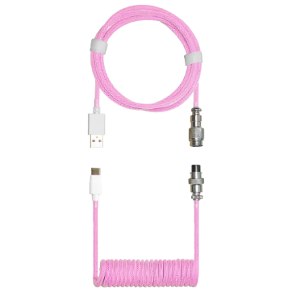 CM KB Coiled Cable; Double-Sleeved; Magenta; Type C - TechDriven Technologies