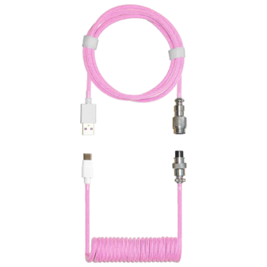 CM KB Coiled Cable; Double-Sleeved; Magenta; Type C - TechDriven Technologies