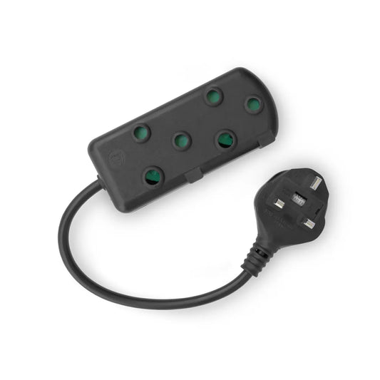 RCT 2 SA SOCKET MULTIPLUG WITH UK PLUG - Black - TechDriven Technologies