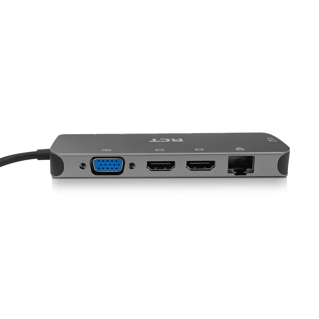 RCT DS-CN3270 USB TYPE C MOBILE DOCKING STATION WITH 2*HDMI 1*VGA 1*RJ45 3*USB3.0 2*USB2.0 SD&MICRO SD SLOT - TechDriven Technologies