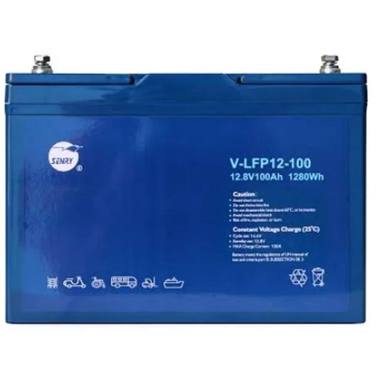 SENRY V-LFP12-100 12V 100Ah Lithium Iron Phospate battery 3YR Warranty 3000 Cylces at 80%DOD - TechDriven Technologies