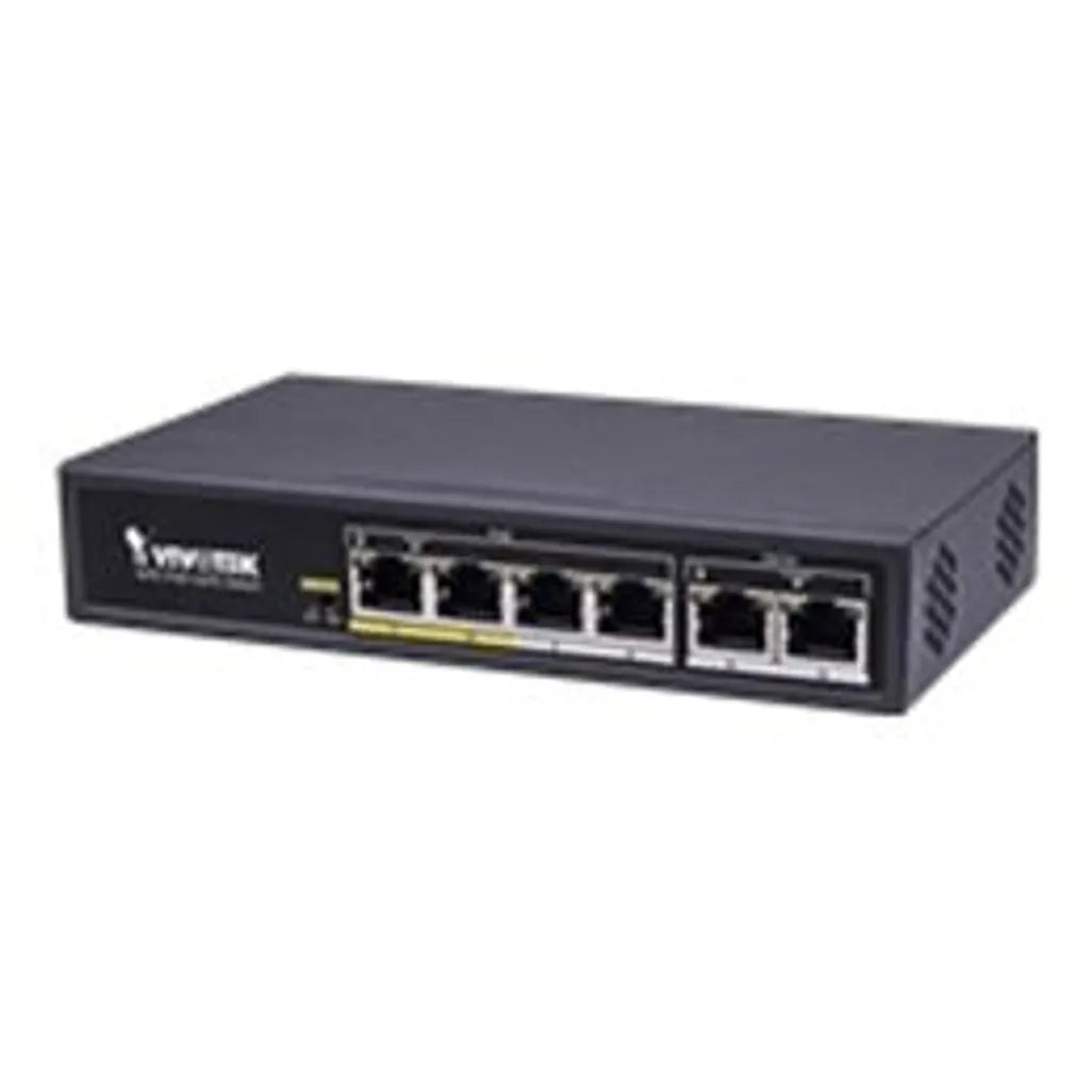 VIVOTEK Unmanaged 4x 10/100 PoE + 2x 10/100; POE extender up to 200M; 65W - TechDriven Technologies