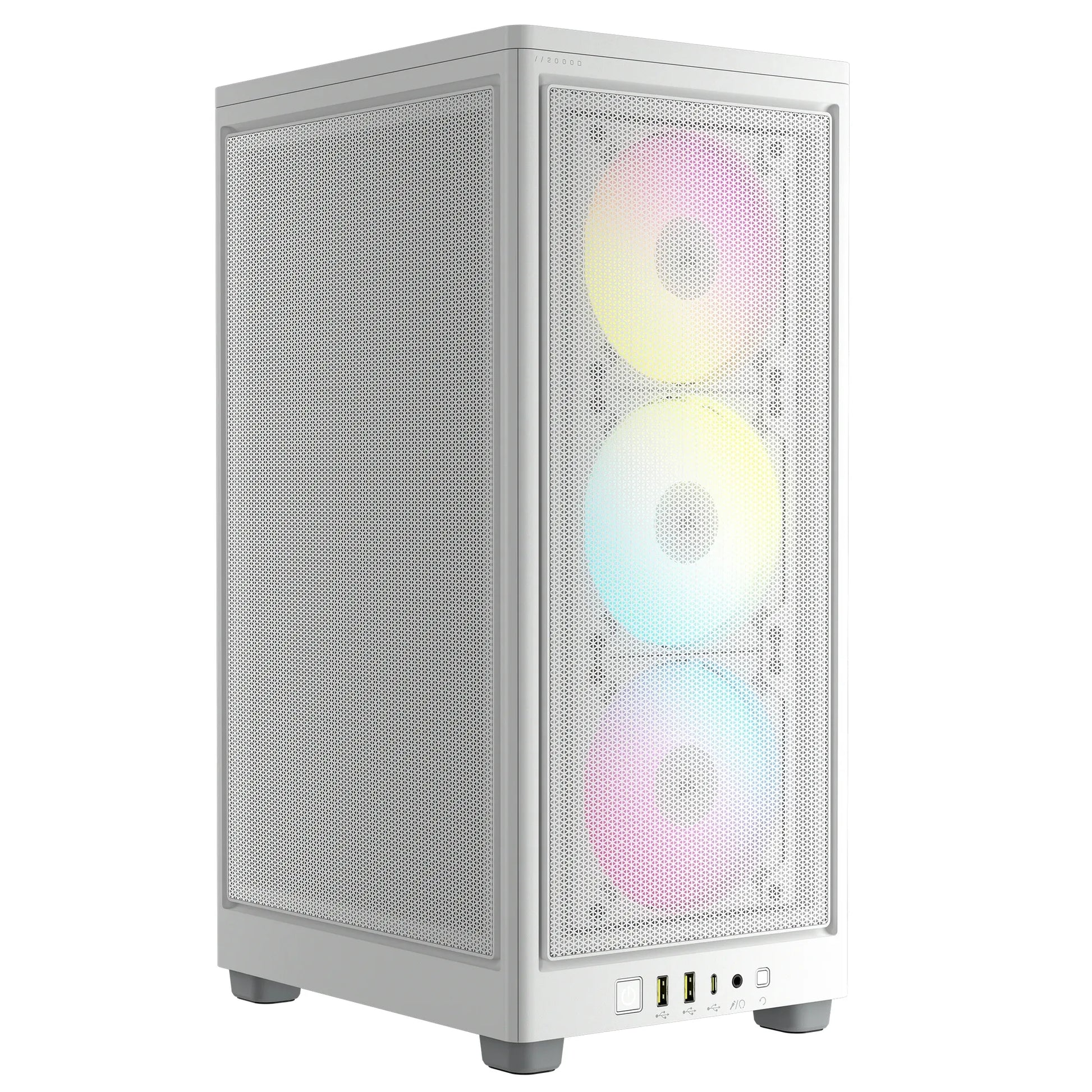 2000D ICUE Airflow Tempered Glass Mid-Tower; White; AF Slim fans/SF PSU only - TechDriven Technologies