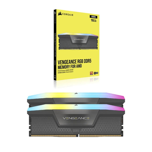 Corsair VENGEANCE® RGB AMD EXPO64GB (2 x 32GB) DDR5 DRAM 5200MHz C40 Memory Kit; 40-40-40-77; 1.25V; Cool Grey.