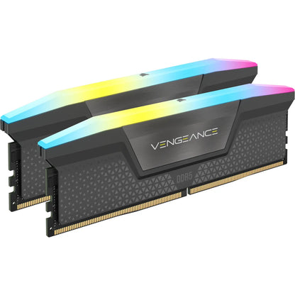 Corsair VENGEANCE® RGB AMD EXPO64GB (2 x 32GB) DDR5 DRAM 5200MHz C40 Memory Kit; 40-40-40-77; 1.25V; Cool Grey.