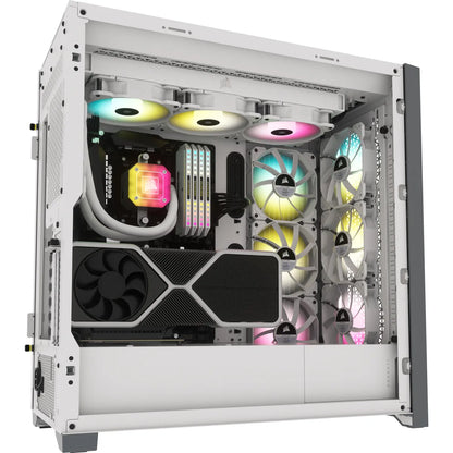 5000D RGB Airflow Tempered Glass Mid-Tower; White - TechDriven Technologies