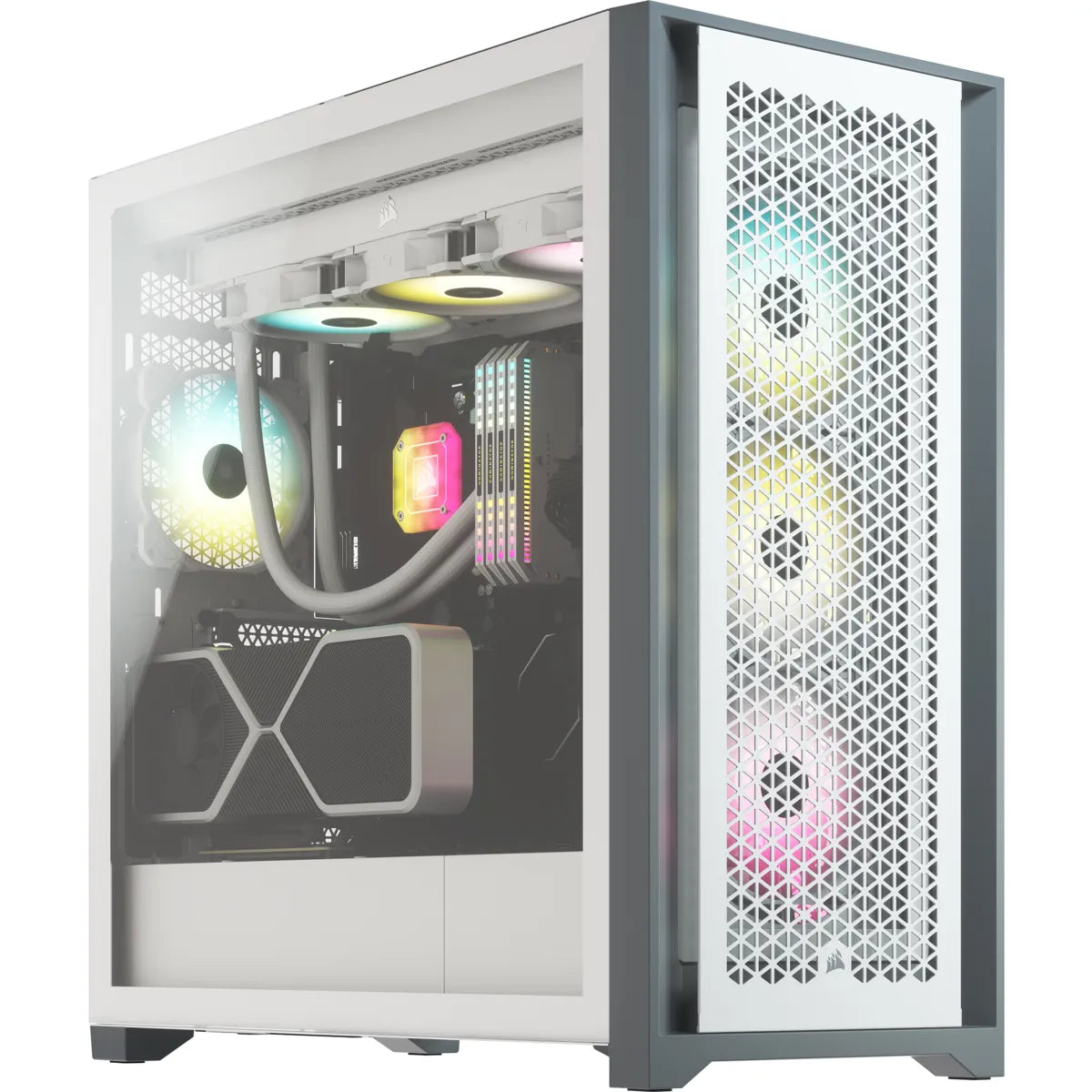 5000D RGB Airflow Tempered Glass Mid-Tower; White - TechDriven Technologies