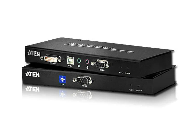 ATEN USB DVI Single Link Console Extender with Audio/Serial Support up to 60M - TAA Compliant / Audio Cat 5 KVM Extender - TechDriven Technologies