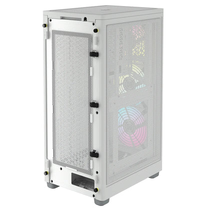 2000D ICUE Airflow Tempered Glass Mid-Tower; White; AF Slim fans/SF PSU only - TechDriven Technologies