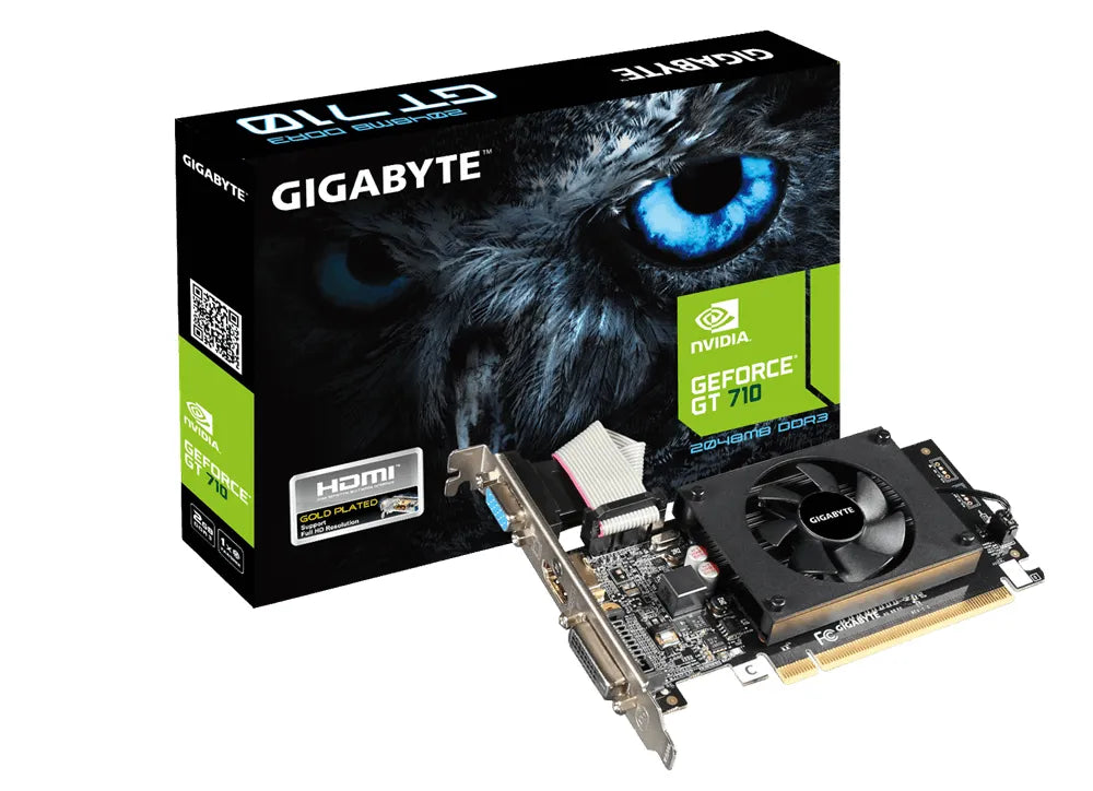 GIGABYTE nVidia GeForce® GT 710 2GB GDDR3 VGA/DVI-DI/HDMI. - TechDriven Technologies