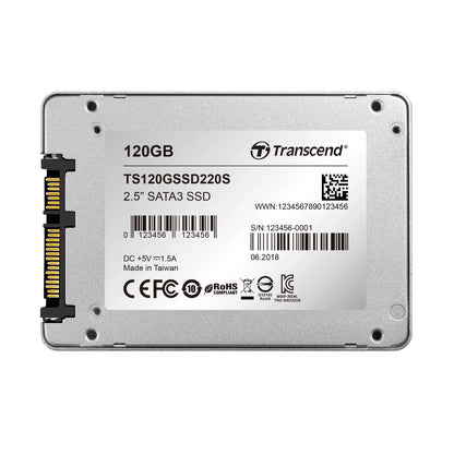 TRANSCEND 120GB 2.5'' SATA3 SSD220 SSD DRIVE - TLC - TechDriven Technologies